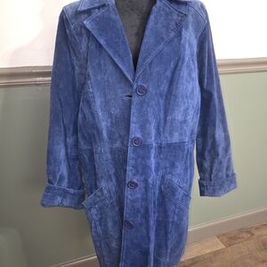 Dennis Basso Women's Blue Leather Jacket